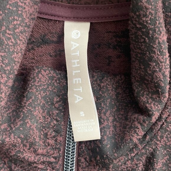 Athleta Shanti Jacquard Jacket Womens Small Full Zip Antique Burgundy Athleisure - Picture 6 of 10